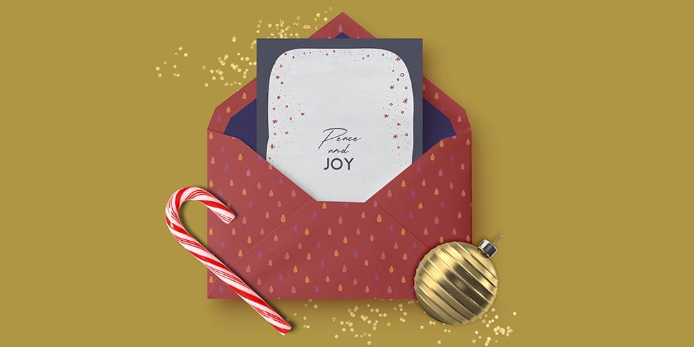 Free Scene Creators and Mockups for Christmas Greetings 94 Festive Card And Envelope Mockups