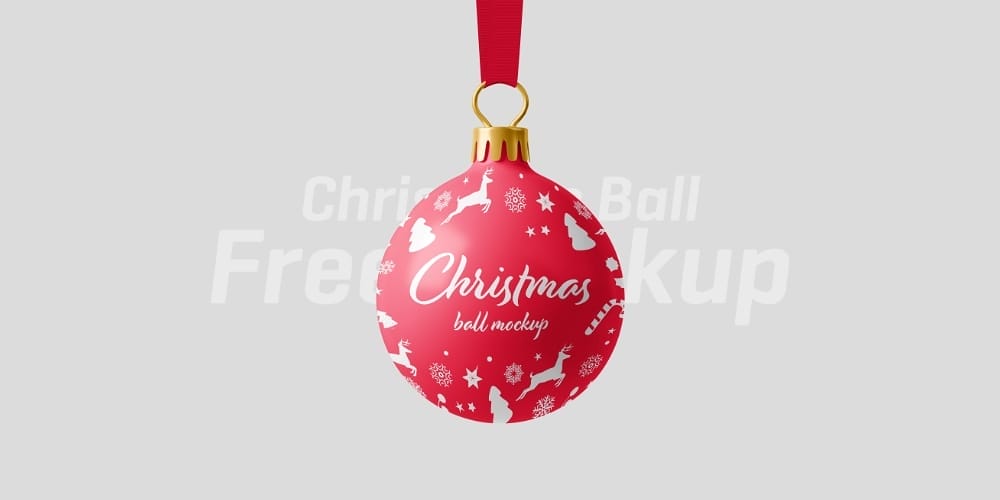 Free Scene Creators and Mockups for Christmas Greetings 73 Free Christmas Ball Mockup PSD