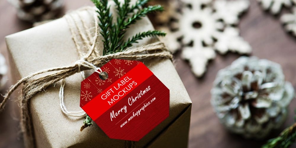 Free Scene Creators and Mockups for Christmas Greetings 64 Free Christmas Label Mockup
