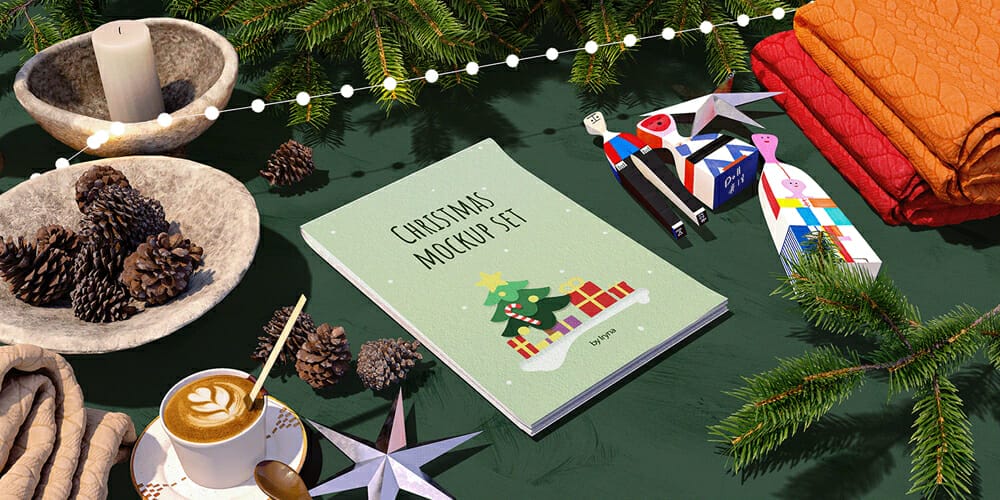 Free Scene Creators and Mockups for Christmas Greetings 11 Free Christmas Mockups
