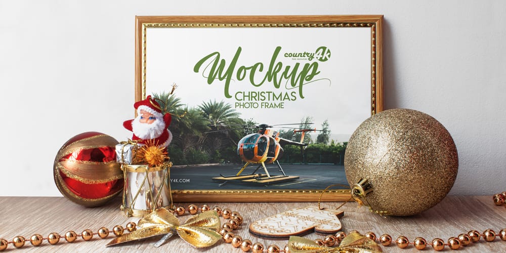 Free Scene Creators and Mockups for Christmas Greetings 24 Free Christmas Photo Frame MockUp PSD