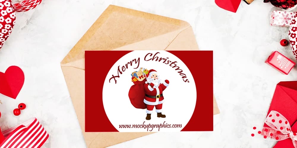 Free Scene Creators and Mockups for Christmas Greetings 112 Free Mockup Christmas Card