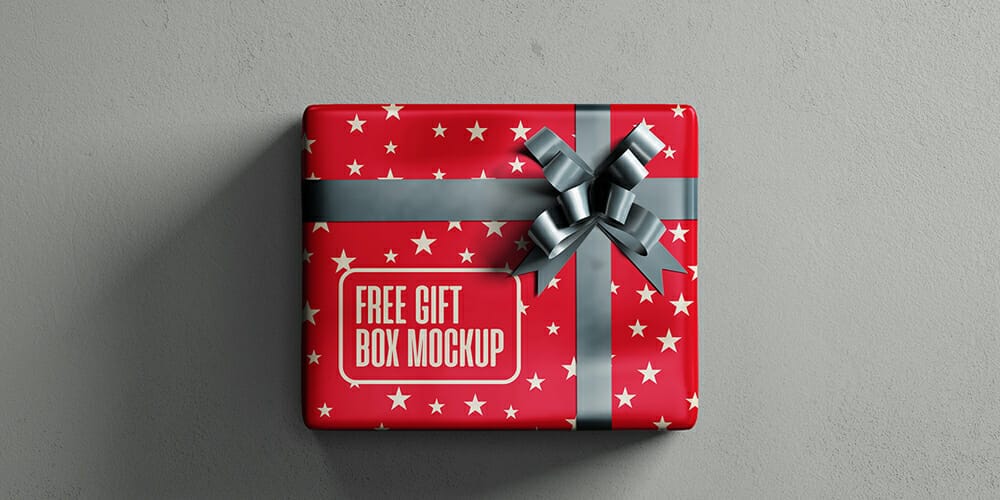 Free Scene Creators and Mockups for Christmas Greetings 57 Gift Box Mockup