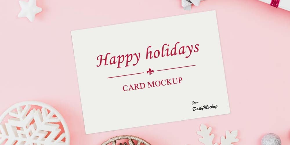 Free Scene Creators and Mockups for Christmas Greetings 115 Greeting Card Mockup PSD