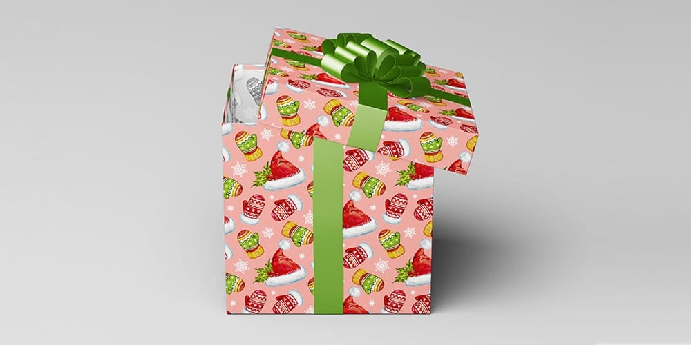 Free Scene Creators and Mockups for Christmas Greetings 34 Square Gift Box Mockup