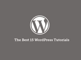 The Best 15 WordPress Tutorials for Beginners and Advanced Developers