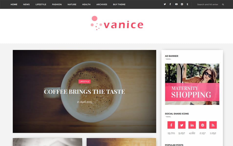 300+ Best Free Responsive Blogger Templates 2025 184 Vanice Responsive Blogger Template