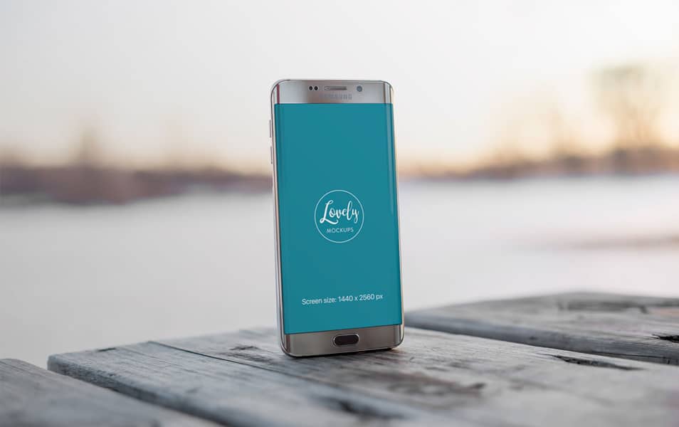 300+ Smartphone Mockup PSD Templates 51 Android Phone on Wooden Table