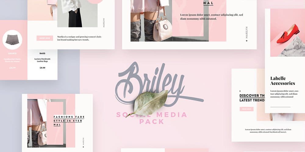 100+ Best Instagram Post Templates to Gain More Followers 48 Briley Social Media Pack