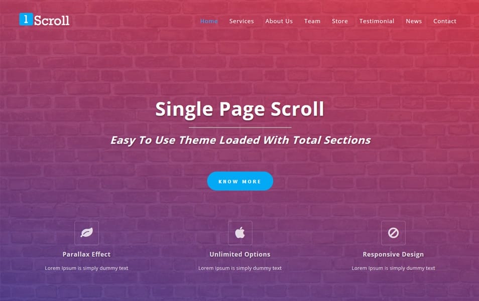 Single Page Scroll