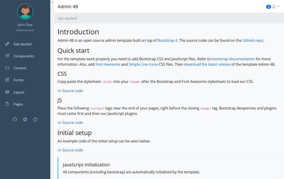 100+ Best Free Bootstrap Admin Templates 76 Admin 4B