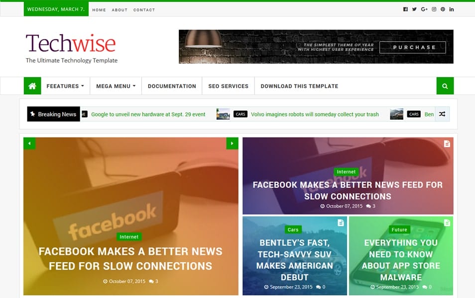 150+ Free Responsive Magazine Style Blogger Templates 2025 38 Techwise Magazine Blogger Template