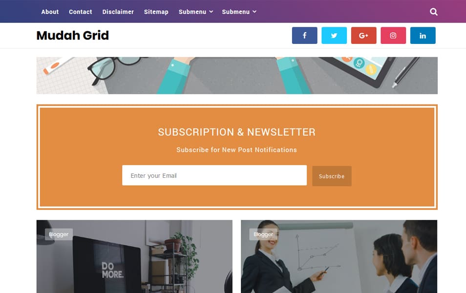 300+ Best Free Responsive Blogger Templates 2025 364 Mudah Grid