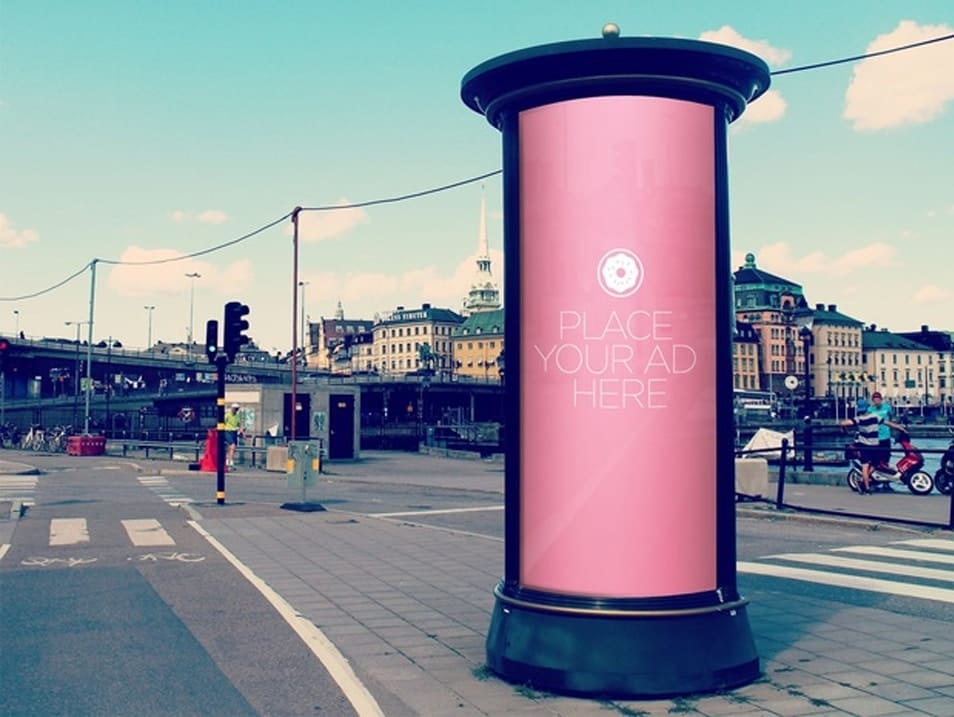 Free Rounded Billboard Totem PSD Mockup 2 Free Rounded Billboard Totem PSD Mockup