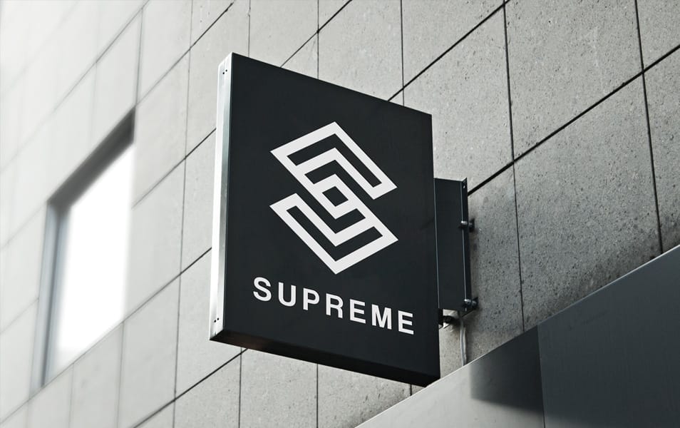 Hanging Wall Sign Mockup 2 Hanging Wall Sign Mockup #1