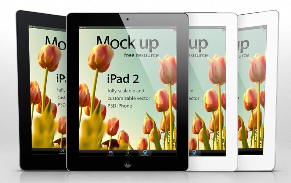 iPad 2 PSD Vector Mockup Template 2 iPad 2 PSD Vector Mockup Template