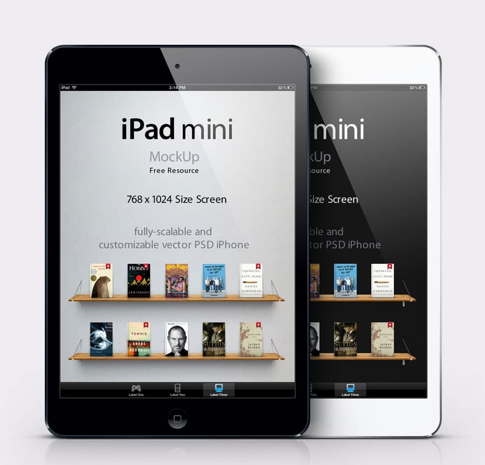 iPad Mini PSD Vector Mockup 2 iPad Mini PSD Vector Mockup