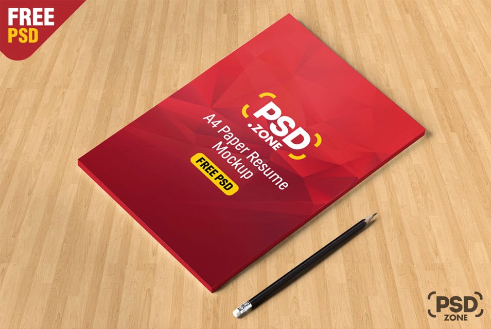 A4 Paper Resume Mockup Free PSD 2 A4 Paper Resume Mockup Free PSD