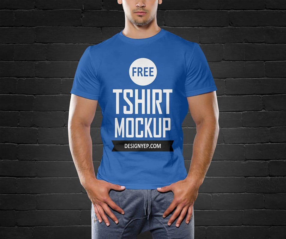 Free Men T Shirt Mockup PSD 2 Free Men T Shirt Mockup PSD