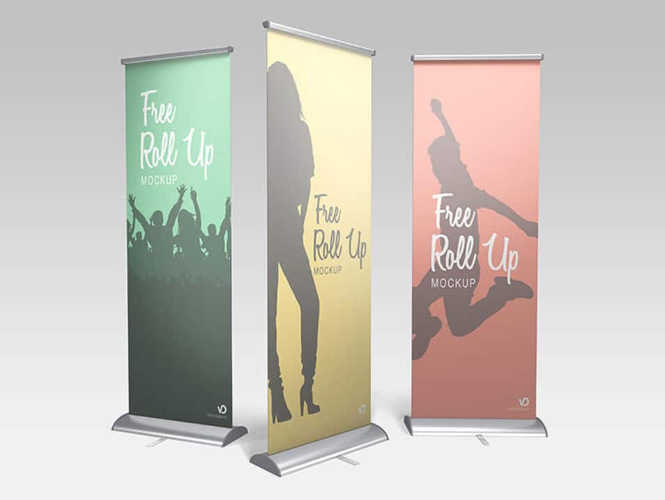 Free Roll Up Banner Mockup 2 Free Roll Up Banner Mockup