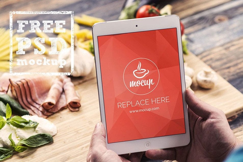 Free iPad Mini Mockup Food 2 Free iPad Mini Mockup Food