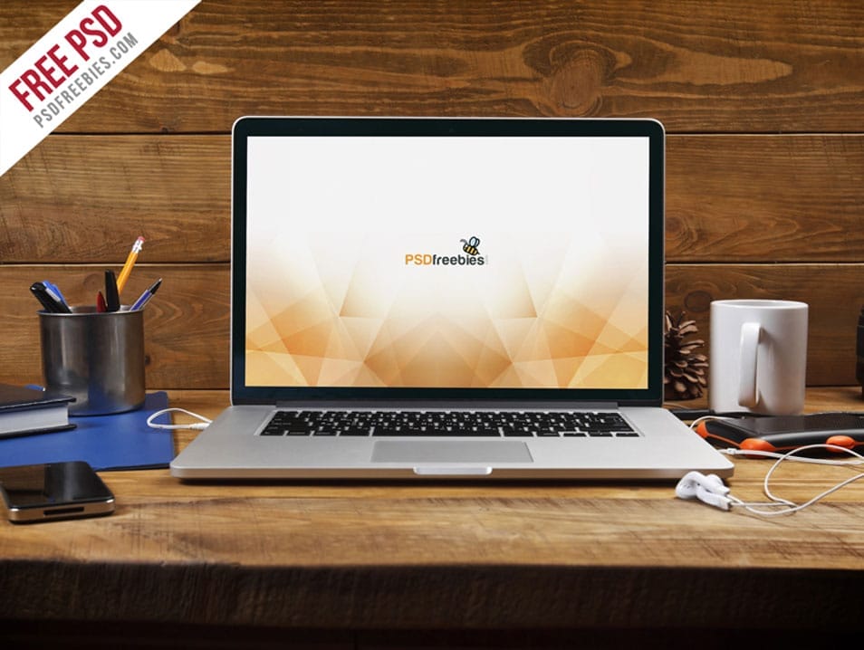 MacBook Pro Front View Mockup Free PSD 2 MacBook Pro Front View Mockup Free PSD