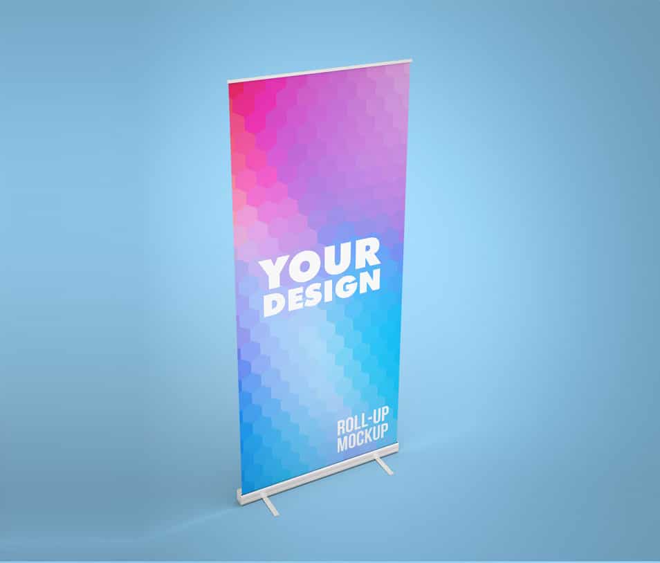Roll-up Mockup Banner Free PSD 2 Roll-up Mockup Banner Free PSD