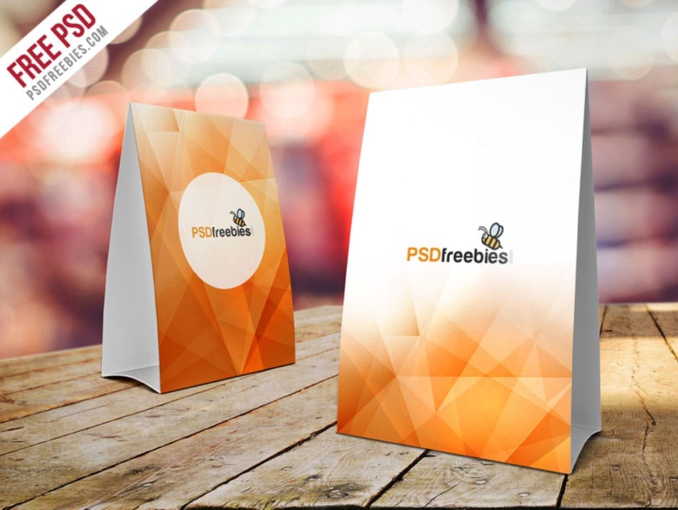 Table Tent Card Mockup Free PSD 2 Table Tent Card Mockup Free PSD