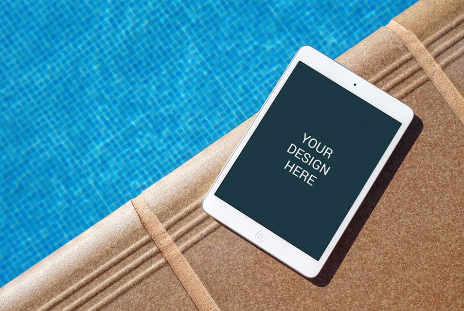 iPad Near Pool Mockup 2 iPad Near Pool Mockup