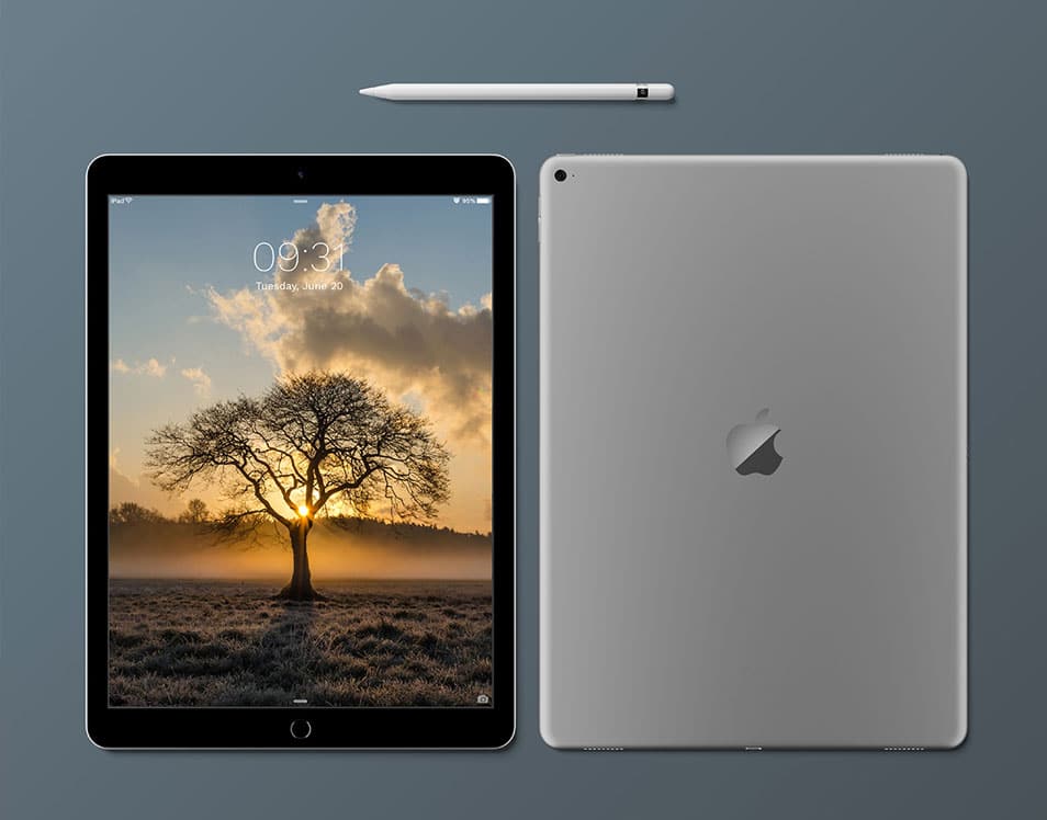 iPad with Pencil Free PSD Mockup 2 iPad with Pencil Free PSD Mockup