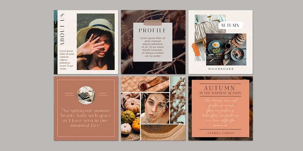 100+ Best Instagram Post Templates to Gain More Followers 285 Autumn Mood Instagram Posts Template