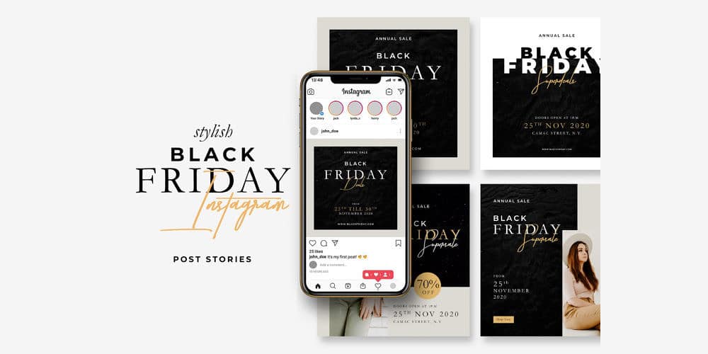 100+ Best Instagram Post Templates to Gain More Followers 268 Black Friday Instagram Stories