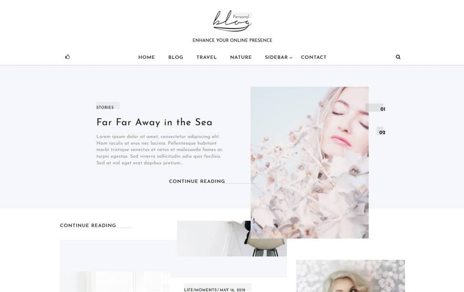 50+ Popular Free Personal Blog WordPress Themes 2024 6 Blog Personal
