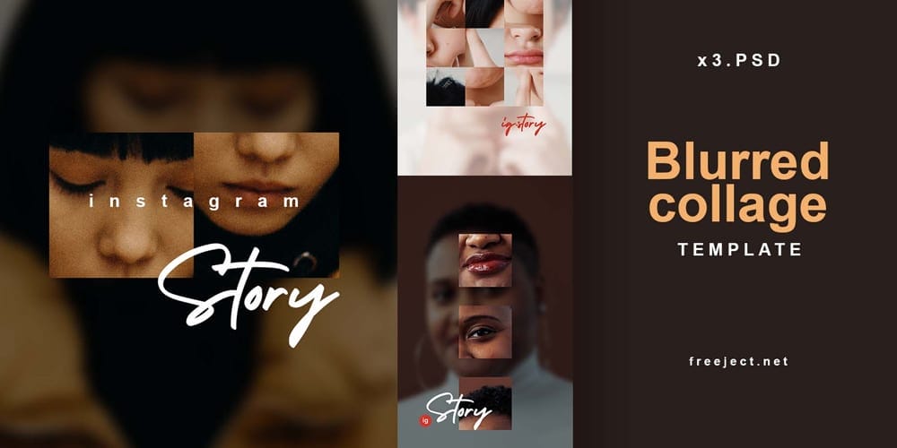 100+ Best Instagram Post Templates to Gain More Followers 17 Blurred Collage Instagram Story Design Template