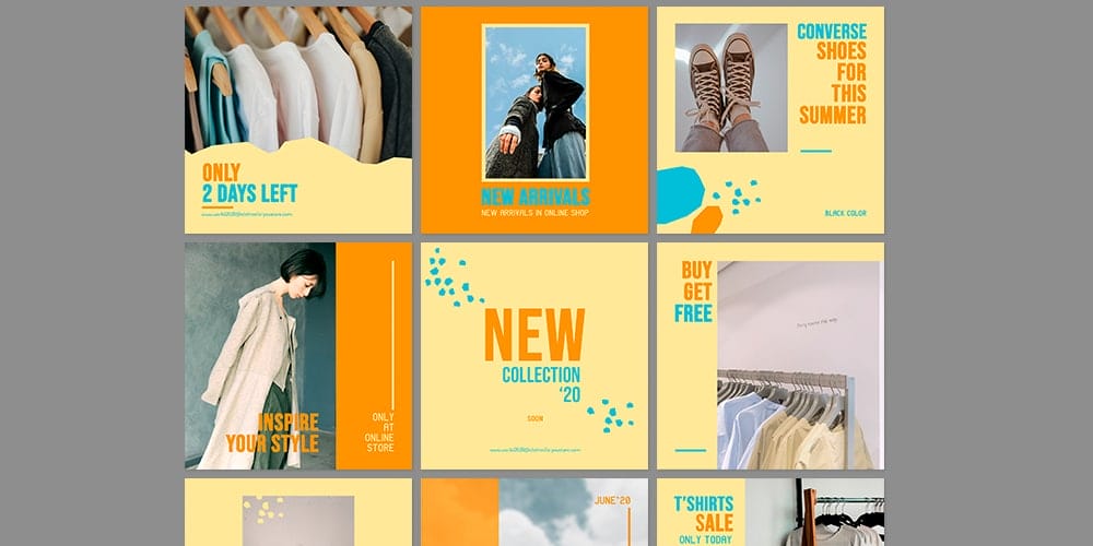 100+ Best Instagram Post Templates to Gain More Followers 144 Clothes Shop Instagram Posts Templates