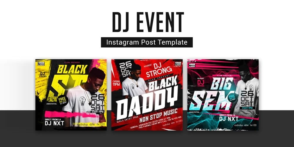 100+ Best Instagram Post Templates to Gain More Followers 36 DJ Event Instagram Post Template