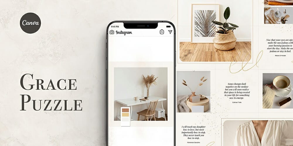 100+ Best Instagram Post Templates to Gain More Followers 118 Elegant Instagram Puzzle Template