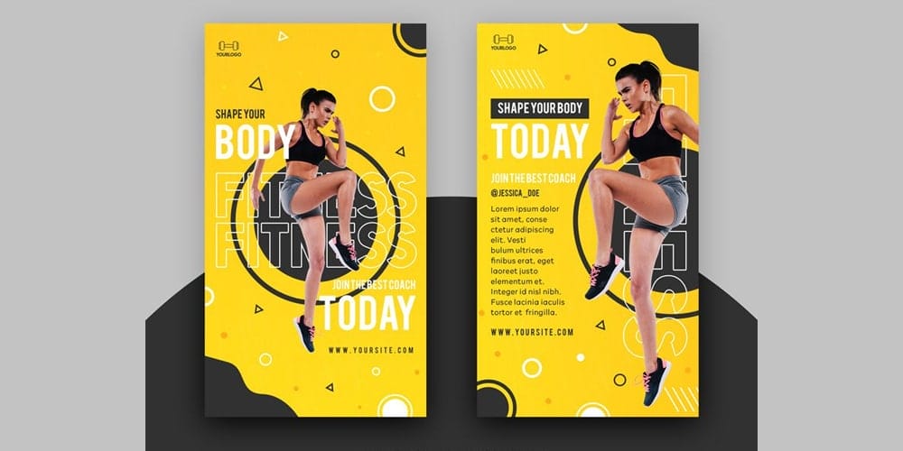 100+ Best Instagram Post Templates to Gain More Followers 24 Fitness-Instagram-Story-Template