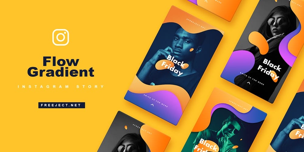 100+ Best Instagram Post Templates to Gain More Followers 257 Flow Gradient Instagram Story Template PSD
