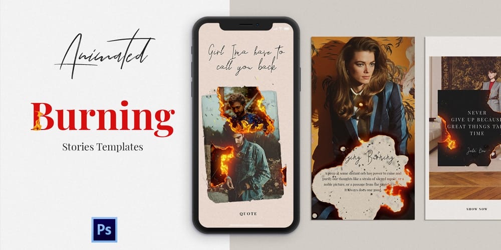 100+ Best Instagram Post Templates to Gain More Followers 248 Free Burning Animated Stories