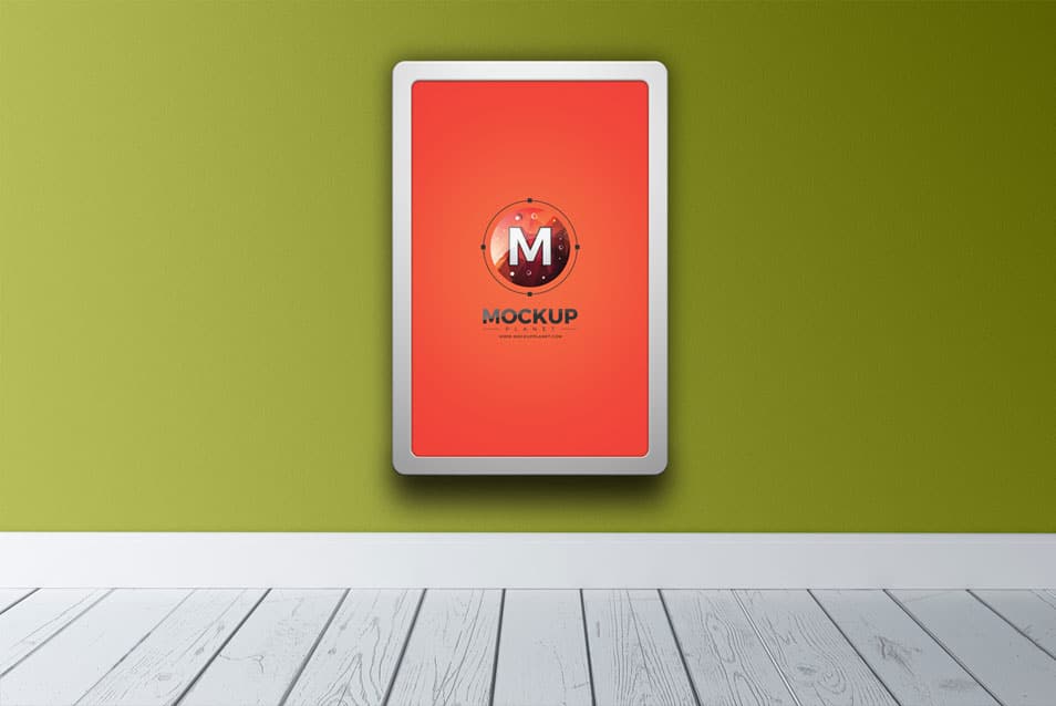 Free Indoor Vertical Advertising Billboard Mockup PSD 2 Free Indoor Vertical Advertising Billboard Mockup PSD