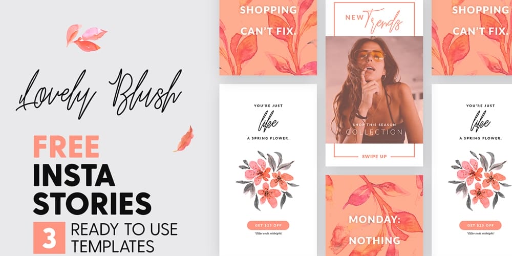 100+ Best Instagram Post Templates to Gain More Followers 138 Free Lovely Blush Instagram Stories Templates PSD
