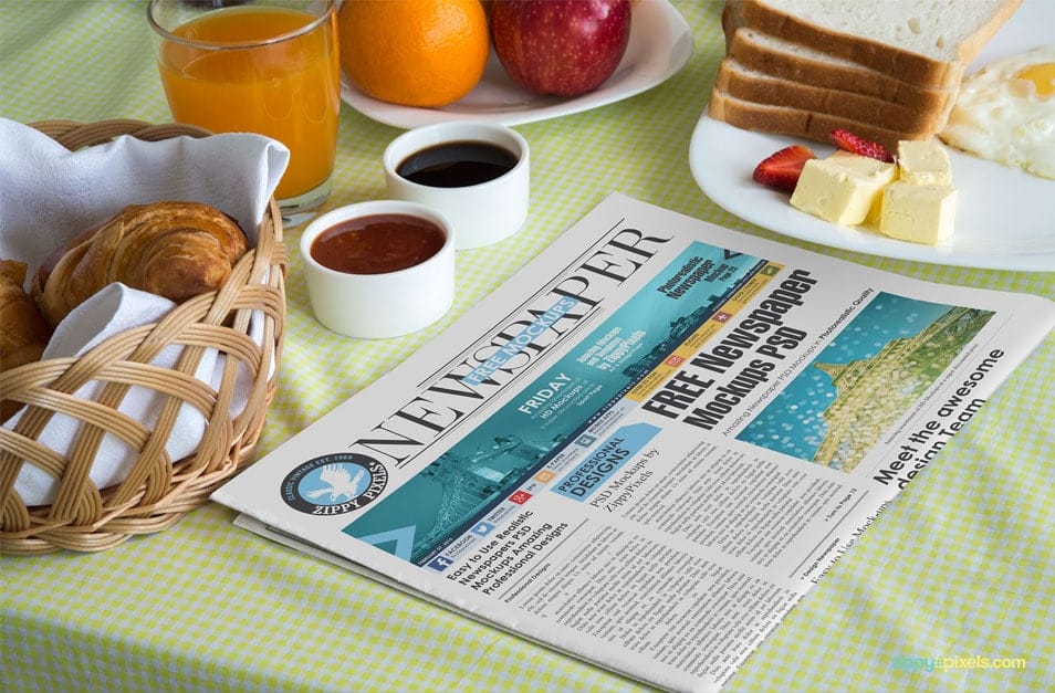 Free Newspaper Mockup PSD 2 Free Newspaper Mockup PSD