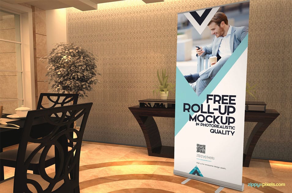 Free Roll Up Banner Mockup 2 Free Roll Up Banner Mockup