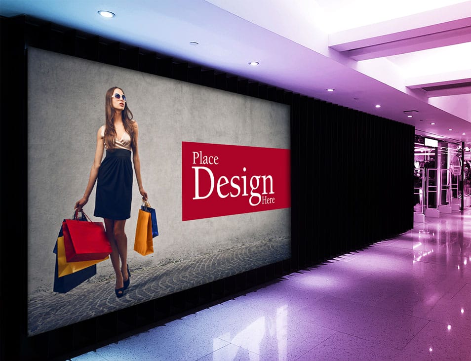 Free Shopping Mall Billboard Mockup 2 Free Shopping Mall Billboard Mockup