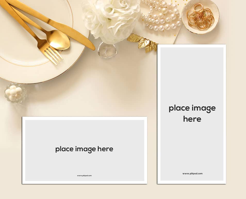 Free Table Place Reserve Card Mockup PSD 2 Free Table Place Reserve Card Mockup PSD