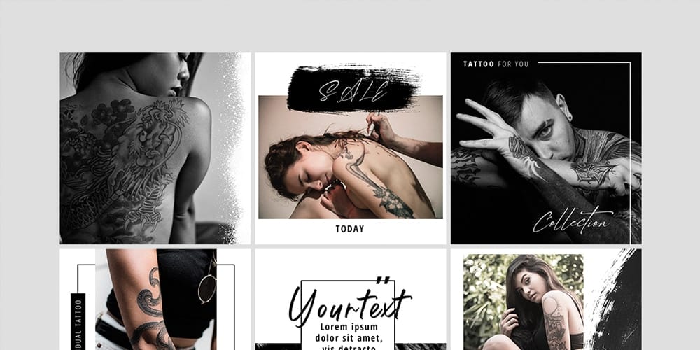 100+ Best Instagram Post Templates to Gain More Followers 179 Free Tattoo Instagram Template PSD