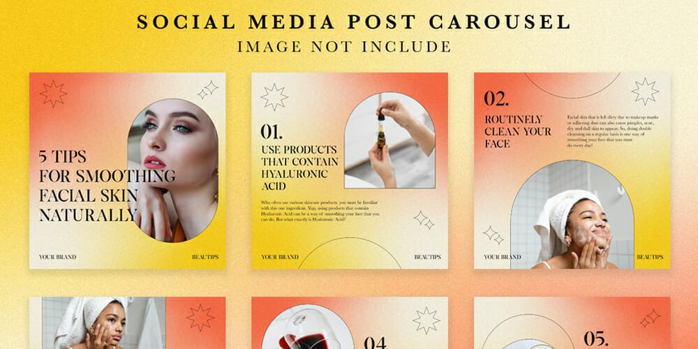100+ Best Instagram Post Templates to Gain More Followers 173 Gradient Mesh Beauty Instagram Post Template