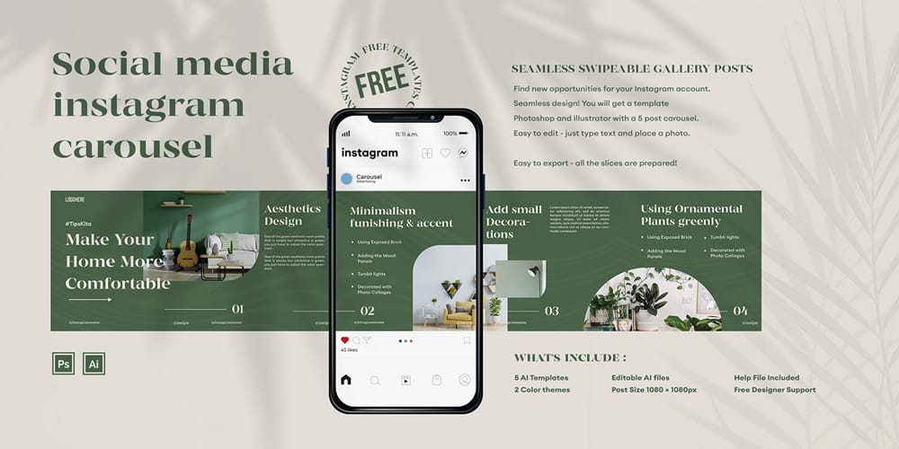 100+ Best Instagram Post Templates to Gain More Followers 86 Instagram Carousel Template