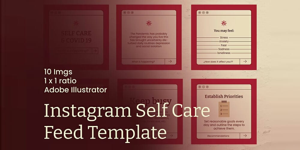 100+ Best Instagram Post Templates to Gain More Followers 106 Instagram Self Care Feed Template